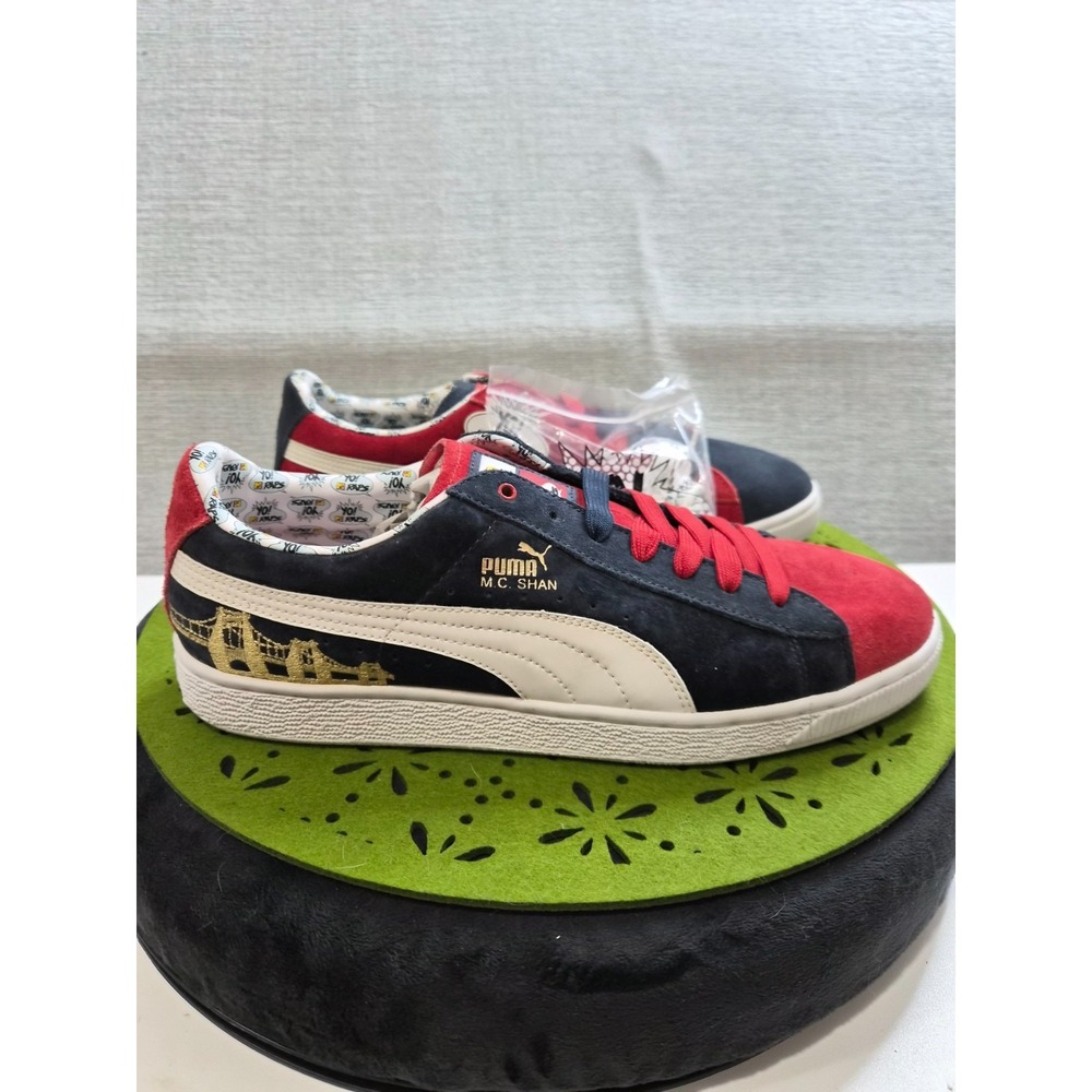 Puma MC Shan 345962-01 Mens US 10.5 Athletic Shoes Ribbon Red Navy Sneakers